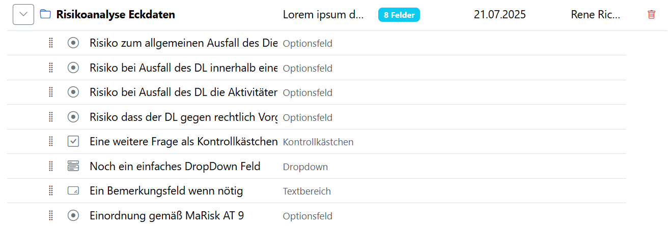 MA-Risk Freifeldprofile für Kreditinstitute