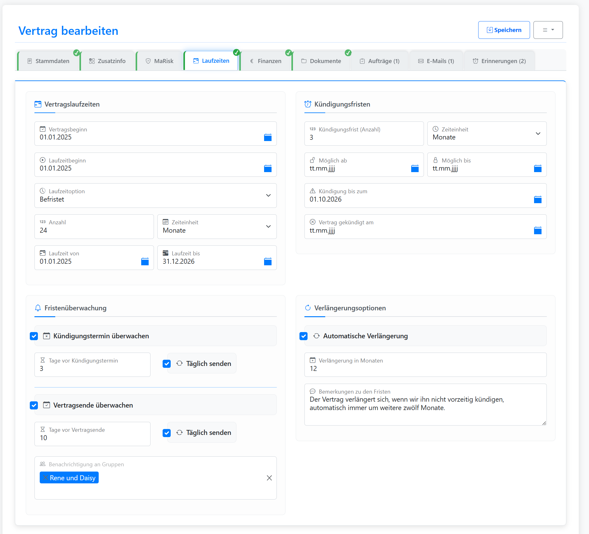 Vollautomatisches Laufzeitmanagement