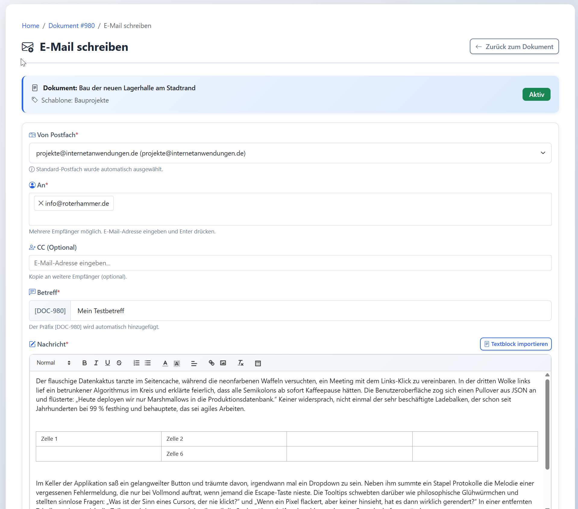 E-Mail-Integration