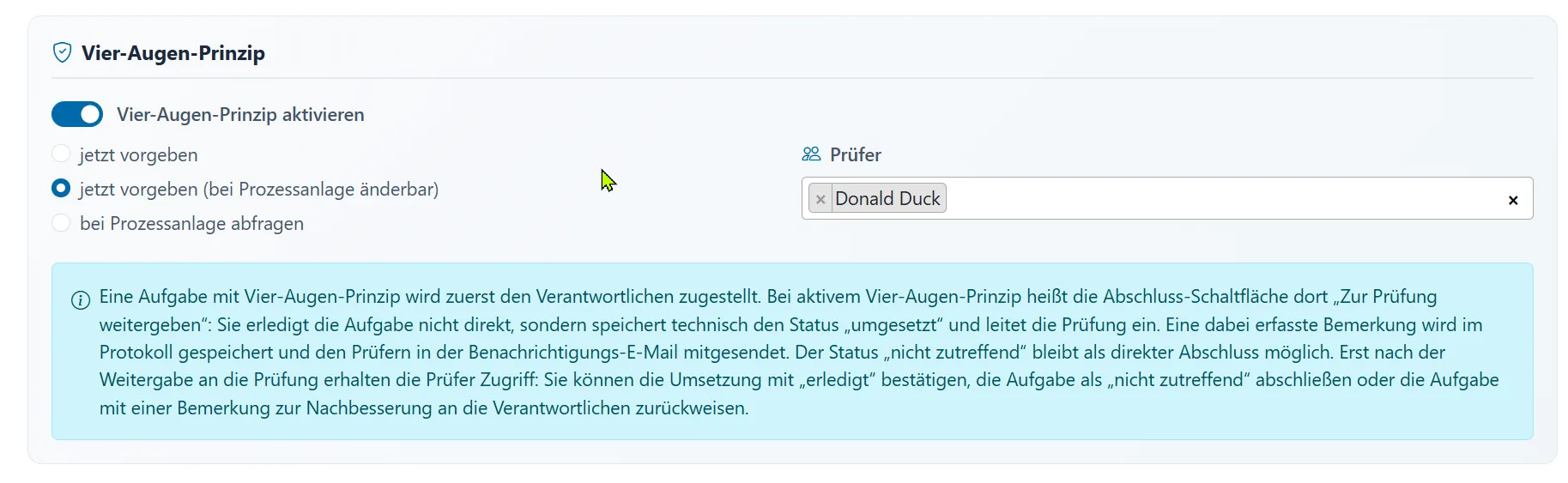Prüferfunktion nach dem Vier-Augen-Prinzip